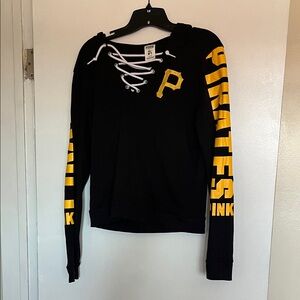 PINK Victoria's Secret Black and Yellow Long Sleeve Tee